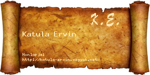 Katula Ervin névjegykártya